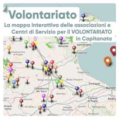 Volontariato: la mappa interattiva delle associazioni e Centri di Servizio per il volontariato in Capitanata