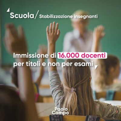 Immissione di 16.000 docenti per titoli e non per esami