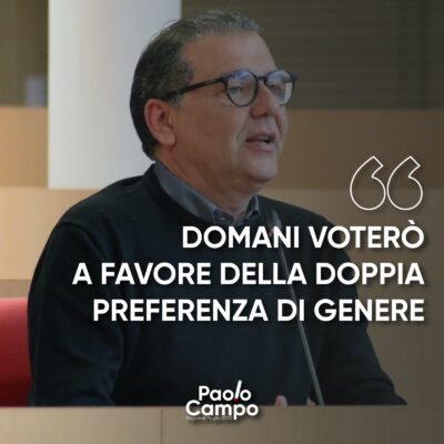 Domani voterò a favore della doppia preferenza di genere