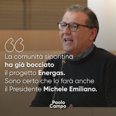 La comunità sipontina ha già bocciato il progetto Energas