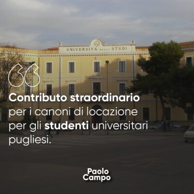 Contributo straordinario per i canoni di locazione per gli studenti universitari pugliesi