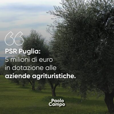 PSR Puglia: 5 milioni di euro in dotazione alle aziende agrituristiche