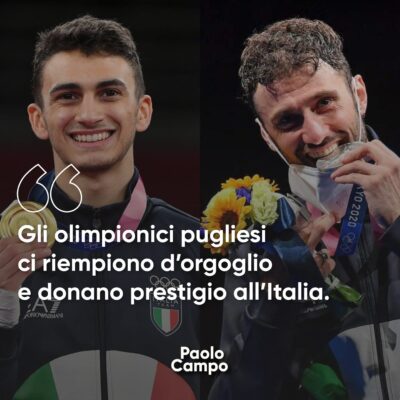 Gli olimpionici pugliesi ci riempiono d’orgoglio e donano prestigio all’Italia